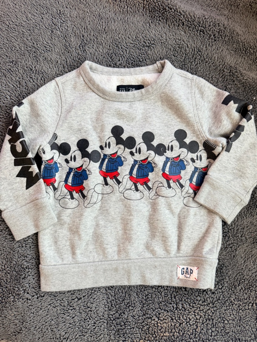 GAP Vintage Gray Mickey Mouse Crewneck Sweatshirt